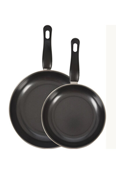 Excellent Houseware set of 2 frying pans, carbon steel, 20/24 cm, black