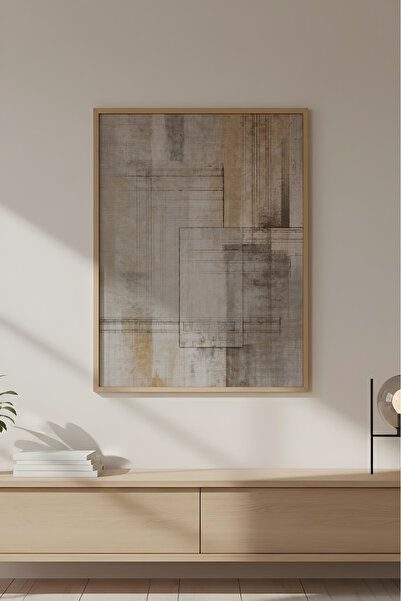 huhuli Ahşap Çerçeveli Wabi Sabi Koleksiyon Tablo Huhu730