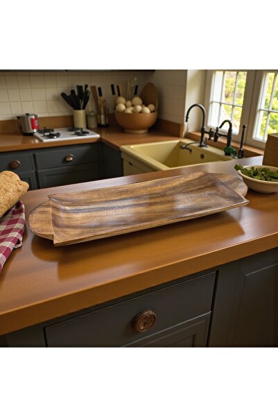 SepetçiBaba Akasya Servis Tepsi Büyük - 8012