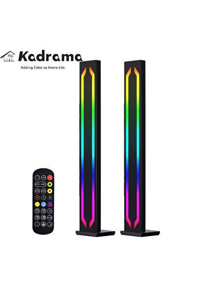 KADRAMA شريط إضاءة LED ذكي، عبوة من قطعتين، مصابيح معدنية فائقة النحافة مع جهاز تحكم عن بعد عبر تطبيق لإضاءة خلفية الكمبيوتر والتلفزيون
