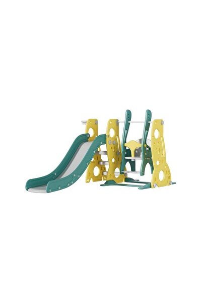 Generic feelbaby Playhouse Safe Plastic Toddler Slide & Swing Set - Yellow & Green