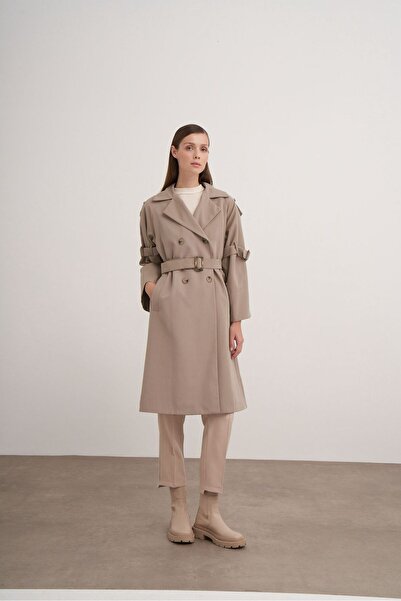 Line By Touches Kol Kemerli Trençkot