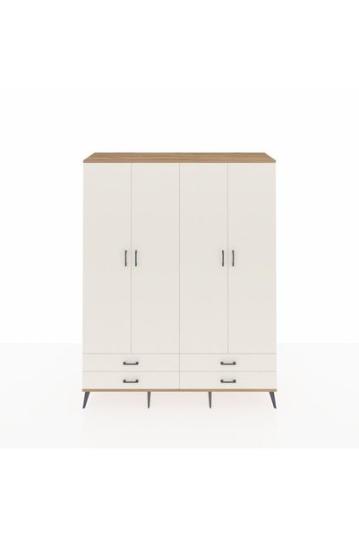 Dienni Hyperion Gardrop 6 Raflı 4 Çekmeceli 2 Askılı 176x44x221 Çam-Aytaşı