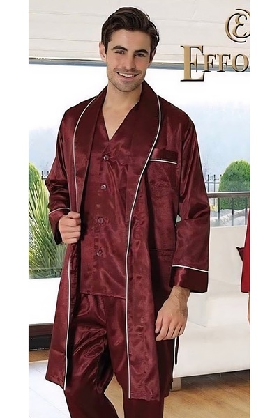 MOONTELLA Erkek saten sabahlık ve pijama takımı