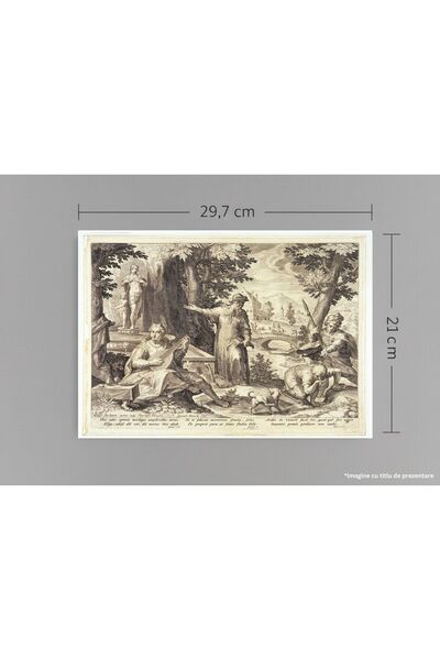 VreauPoster Poster A4 Engraving Syphilus Fracastorius 1588, Vintage Medical A...