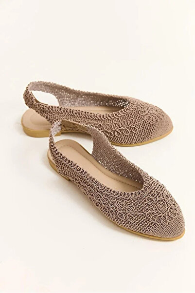 Vitale Store Model tricotat Pantofi de balerină de damă Mink