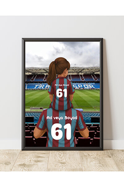 ABENOVA Trabzonspor Baba Kız Konsept Kişiye Özel Çerçeveli Poster
