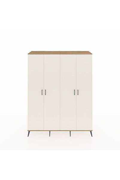 Dienni Hyperion Gardrop 4 Raflı 4 Kapaklı 4 Askılı 176x44x221 Çam-Aytaşı/Antr...