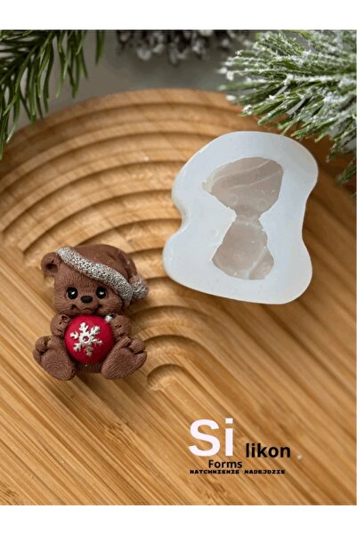 silikonForms Mulaj din Silicon ,,Ursuleț de pluș cu glob de Crăciun" 2D