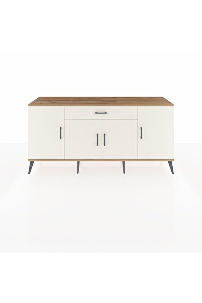 Dienni Hyperion Konsol 3 Raflı Tek Çekmeceli 4 Kapaklı 176x44x83 Çam-Aytaşı