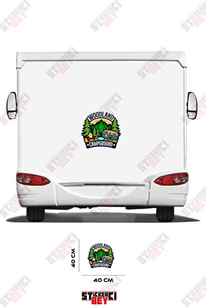 STİCKERCI BEY Woodland Camp Ground Written Caravan Sticker Coating