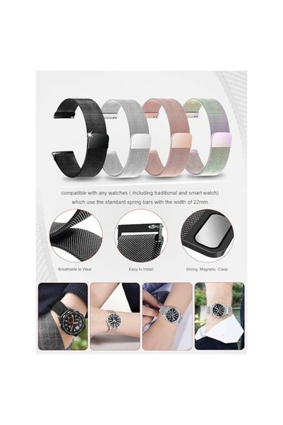 Sarphia Store Curea magnetică de ceas Sarphia, compatibilă cu Huawei GT2/3 Pro și Samsung Galaxy Watch 46mm, 22mm, Si