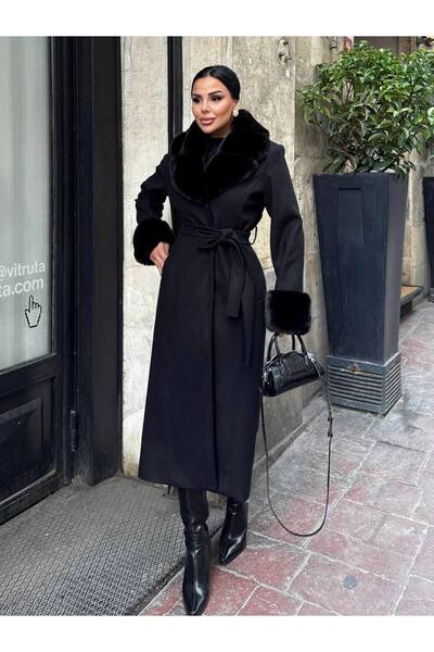 D'RECCY ΓΥΝΑΙΚΕΙΟ ΜΑΚΡΥ ΠΑΛΤΟ ΜΕ ΓΙΑΚΑ ΑΠΟ ΓΟΥΝΑ ΚΑΙ ΛΕΠΤΟΜΕΡΗ ΛΕΠΤΟΜΕΡΗ ΛΕΠΤΟΜΕΡΗ ΣΤΟΥΡΑ ΜΕ ΛΟΥΡΙΑ