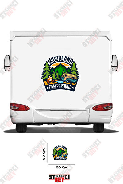 STİCKERCI BEY Woodland Camp Ground Written Caravan Sticker Coating