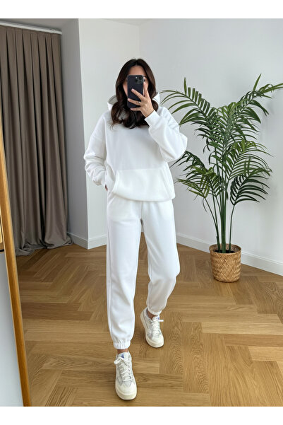 BARLİZ Γυναικείο σετ φόρμας 3iplik Şardonlu Loose Oversize Basic