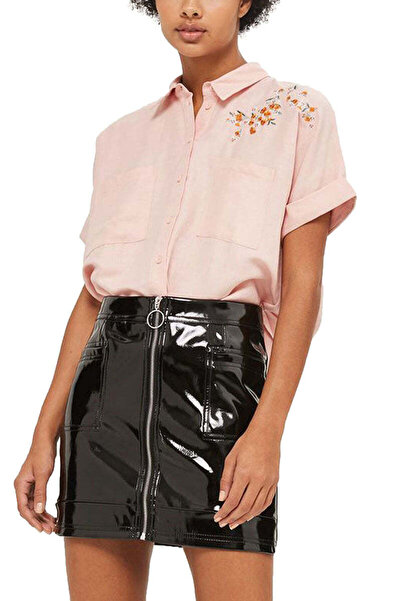 WildFashion P619-813 Camasa casual de culoarea caisei accesorizata cu broderie