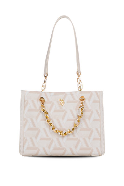 U.S. Polo Assn. Geantă de umăr pentru femei crem Us26100