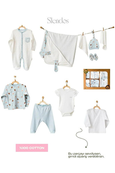 andywawa Baby Boy, Blue, Gingers, 10 Pcs Newborn Set