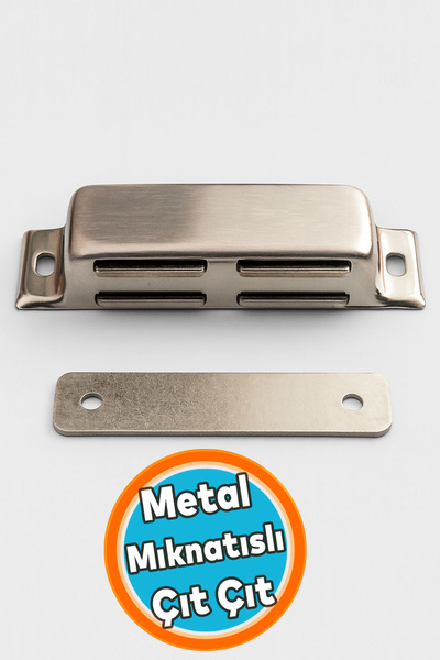 NZB Paslanmaz Metal Mıknatıslı Çıt Çıt 8,5 cm Kapak Tutucu Dolap Çekmece Kapa...