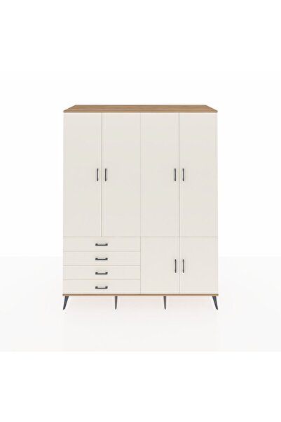 Dienni Kronos Gardrop 7 Raflı 4 Çekmeceli Tek Askılı 176x59x221 Çam-Aytaşı
