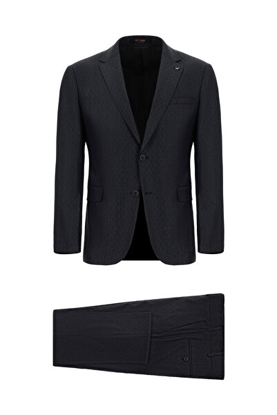 Abdullah Kiğılı Relaxed Fit Comfortable Cut Wool Classic Patterned Suit