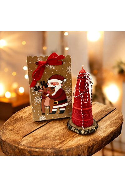 MELIA Yılbaşı Konsept Hediye Çantalı Çam Mum