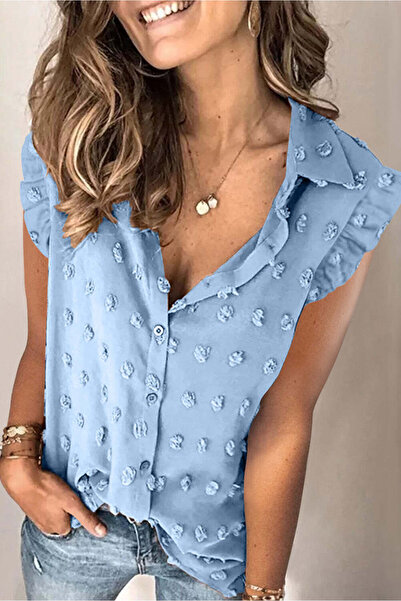 WildFashion Camasa casual fara maneci din material lejer semitransparent G762-48