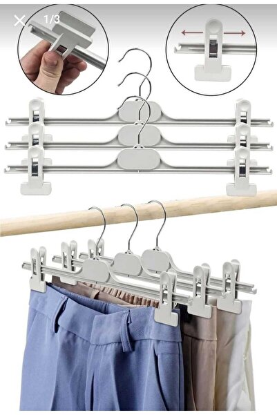 SİMPLY HOME COLLECTİON 10'lu Plastik Mandallı Pantolon Etek Askısı