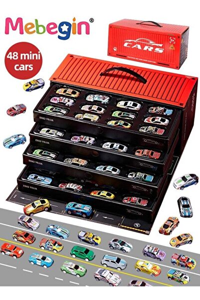 Generic Mebigen 48-Piece Pull-Back Toy Car Playset with Storage Box