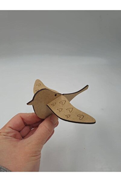 Mu Art Ahşap 15 قطعة من طيور لطيفة رقم 3، رسم خشبي، نشاط فني للمدرسة، 13 سم