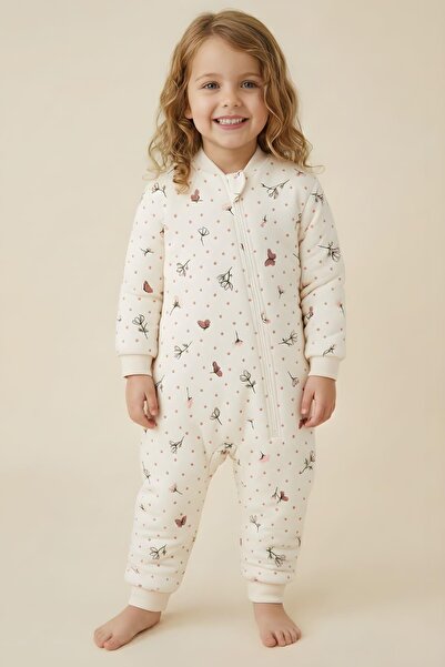 Zeyland Unisex Çocuk Elyaf Dolgulu Uyku Tulumu - Pembe Çiçekli