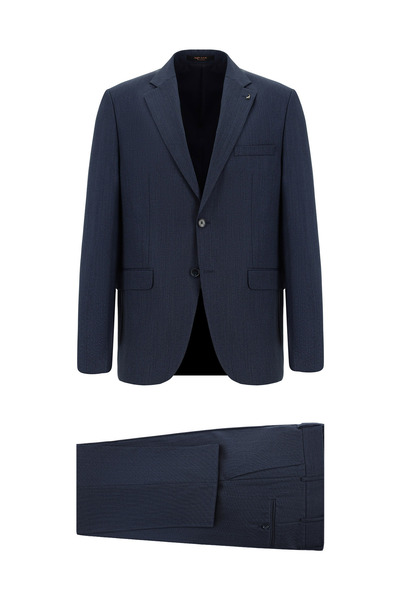 Abdullah Kiğılı Relaxed Fit Comfortable Cut Wool Classic Patterned Suit