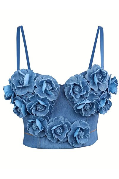 Ceren Öncel Atelier 3d Çiçek Jean Büstiyer Korse