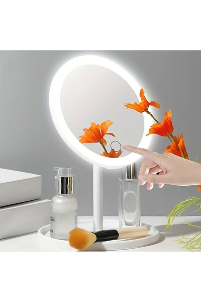 SELA Round LED Cosmetic Mirror, Touch Switch, 90° Rotation, USB Rechargeable,...