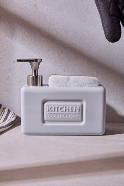 Perotti Ash Grey 750 ml Porcelain Kitchen Liquid Soap Dispenser