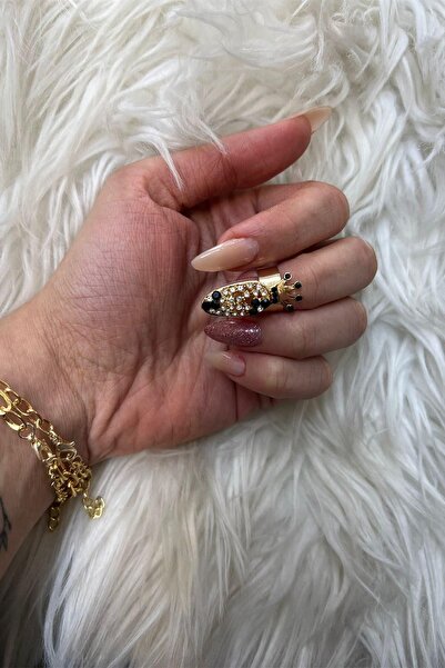Bikini Mayokini Dünyası Rosing Nail Ring - Siyah