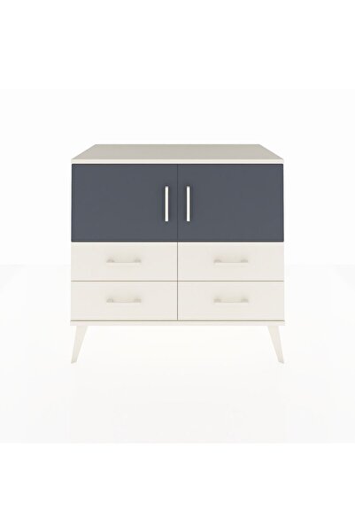 Dienni Hyperion Şifonyer 2 Raflı 4 Çekmeceli 2 Kapaklı 88x44x80 Aytaşı-Antras...