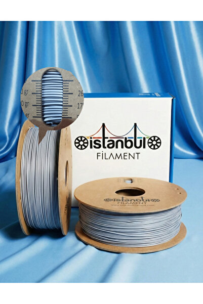 İSTANBUL FİLAMENT 3D Baskı PLA+Silk Filament Çift Renk Gümüş - Siyah 1 kg Ø 1...