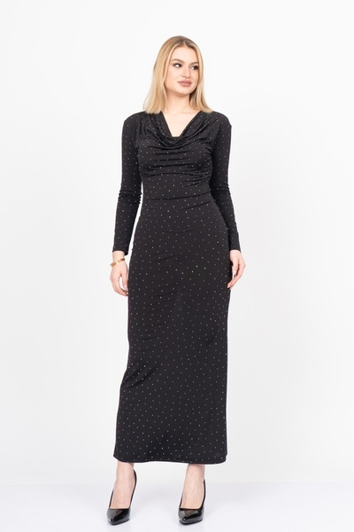 MissVina فستان لومينا الفاخر بياقة شال 50355