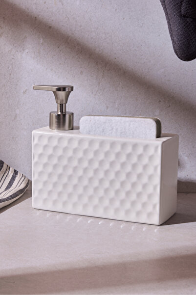 Perotti Ash Beige 750 ml Porcelain Kitchen Liquid Soap Dispenser