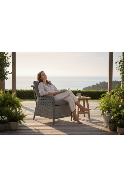 MY WORLD GARDEN LİFOS BAHÇE BALKON RATTAN ANTRASİT KOLTUK