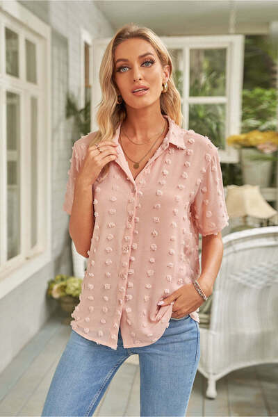 WildFashion P777-5112 Casual shirt made of light semi-transparent material an...