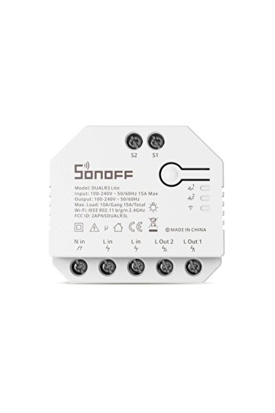 Sonoff Dual R3 Lite 2-Channel Relay, Schedules, Wi‑Fi 2.4 GHz (DUALR3-Lite)