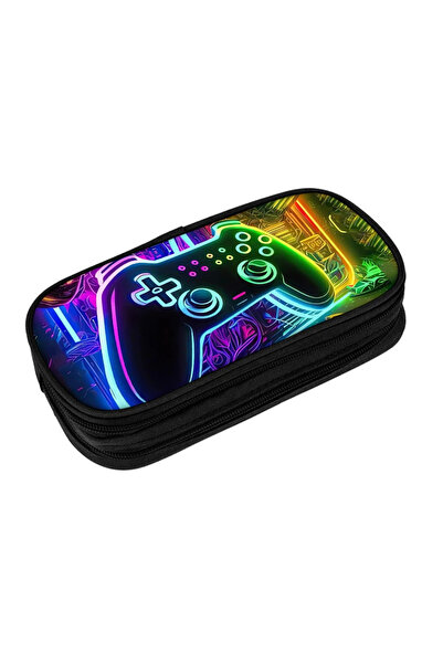 Choice حافظة أقلام متعددة الوظائف ثنائية الطبقات لجهاز GamePad أسود، هدية مثا...