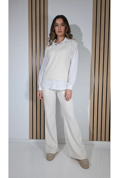 Zaira Μπεζ γυναικείο κοστούμι 2 τεμαχίων Iris #A1272 - Ένα μέγεθος που ταιριά...