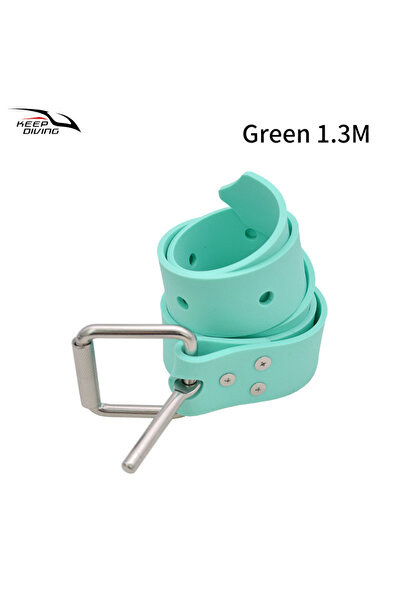 Choice Green 1.3M Freediving Silicone Weight Belt With 316 Stainless Steel Buckle Adjustable Lead Block Loa