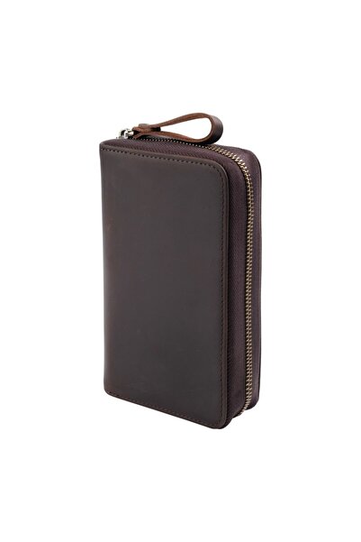Choice Coffee Genuine Leather Fountain Pen Holder Case with Divider, Large Ca...