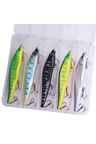 Choice مجموعة طعوم صيد سمك المينو الاصطناعية المكونة من 5 قطع، طولها 13.5 سم ...