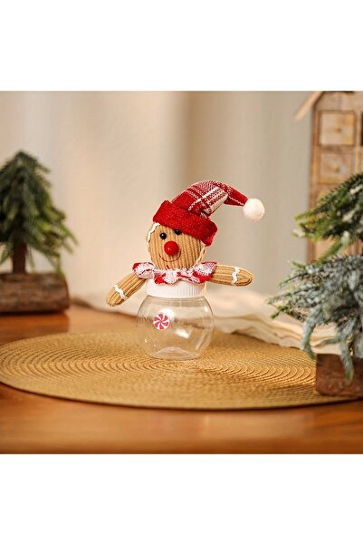 Choice علبة حلوى رجل الزنجبيل الأحمر، وعاء بسكويت عيد الميلاد، حاوية حلويات احتفالية، ديكور منزلي للعطلات، بي