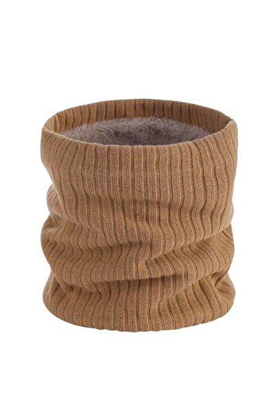 Choice وشاح صوف دافئ محبوك بلون الكاكي، مبطن بصوف سميك حراري، وشاح تزلج للرقب...